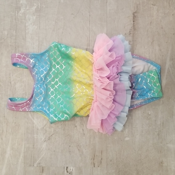CAT & JACK Mermaid Tutu One Pice Swimsuit ~ 2T - Picture 4 of 11